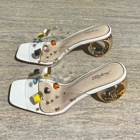 Ninety Union Couture Vegas clear multicolored studded open toes heels - Picture 5 of 16